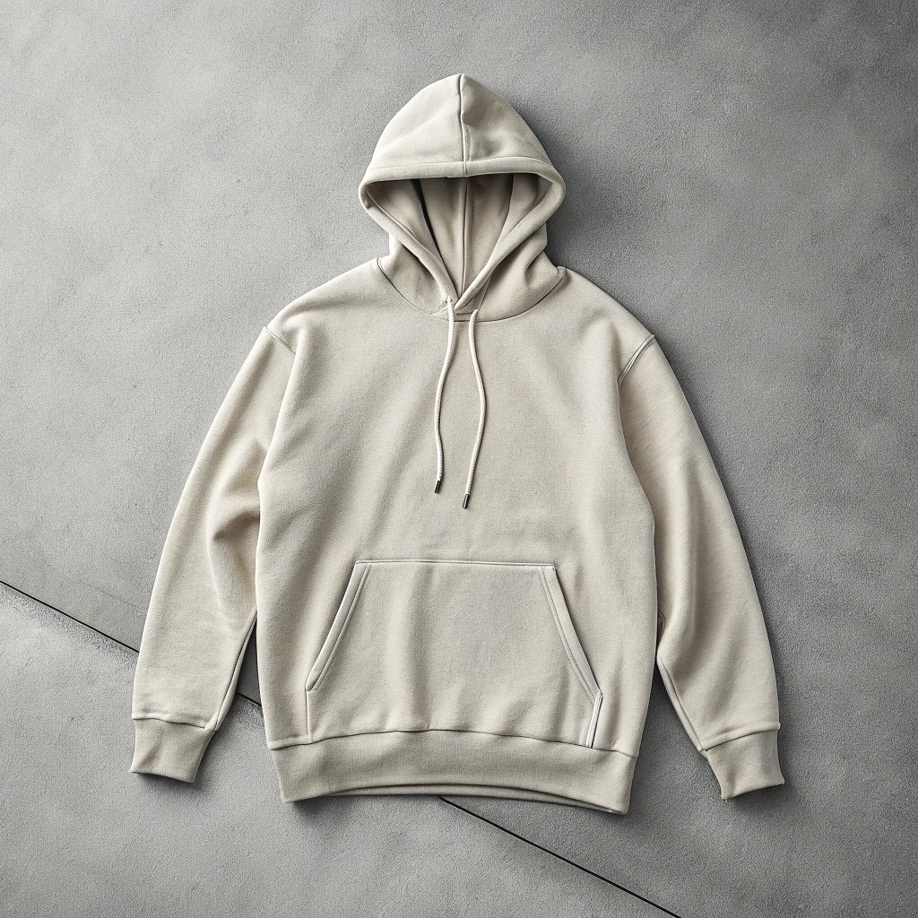 Neutral luxury hoodie shown as an apparel category reference